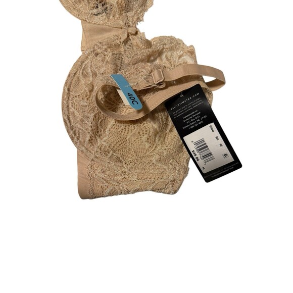 Bali Bra 40C NWT Underwire Lace Cups 6543 Full Coverage Adjustable Straps Tan - Picture 3 of 4